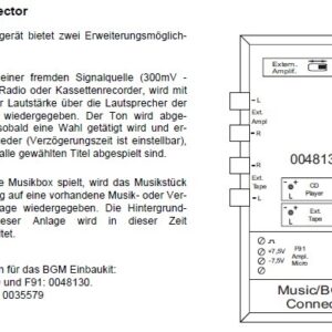 BGM-Connector für K 99/ F91 – Verstärker