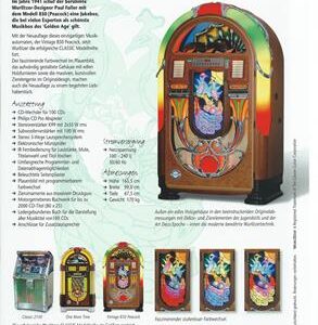 Wurlitzer 850 Peacock – original Flyer (allemand)