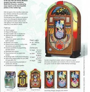 Wurlitzer 850 Peacock – original Flyer (anglais)