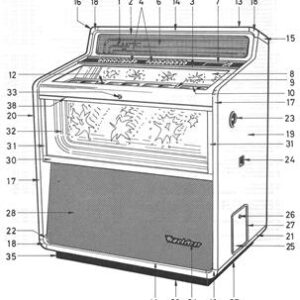 1979 Wurlitzer: X 200 electronic/ X 9 electronic/ X 9/ Atlanta 4/ Niagara/ Cabarina/ Tarock/ Lyric/ Hideaway – Service Manual (francais/ anglais/ allemande)