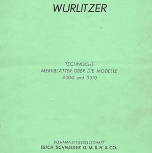 Wurlitzer 3300 – Service Manual (english)